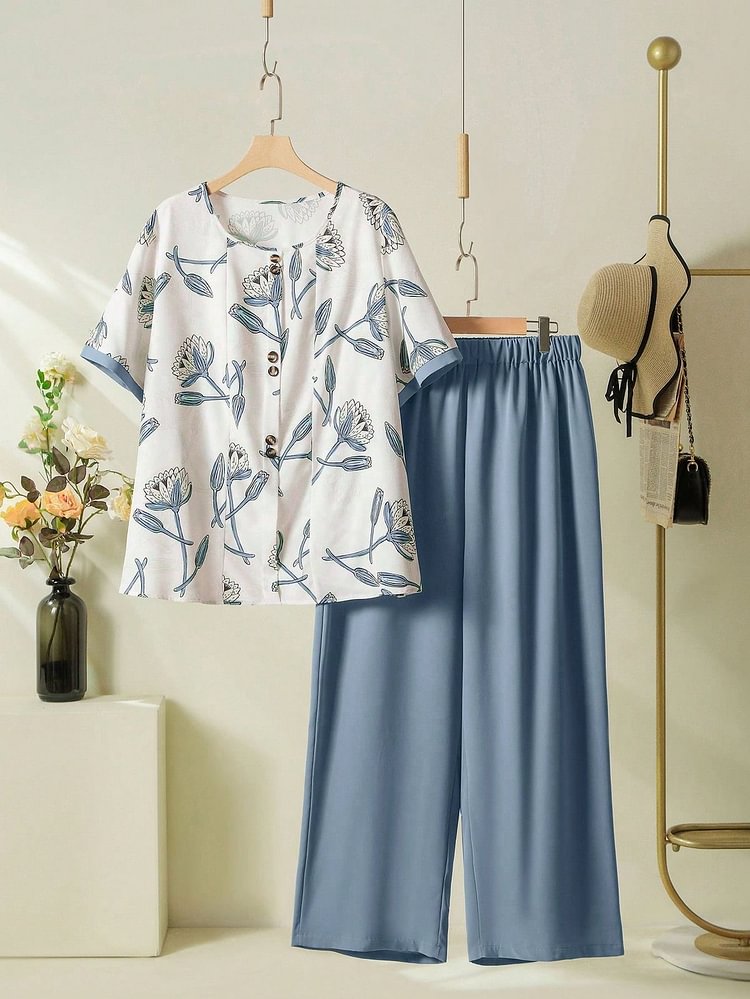 Sufiyana Ámour's Blue Stylish Pant With Top Set For Women