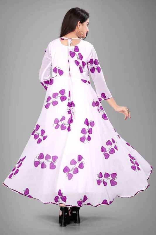 Sufiyana Ámour's Floral Printed Georgette Western Dress with Dupatta