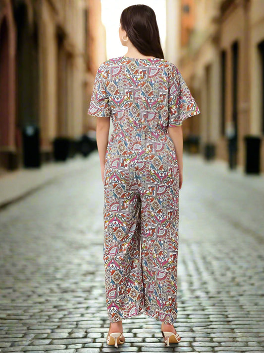 Sufiyana Ámour's Multicolored Crepe Jumpsuit for Females