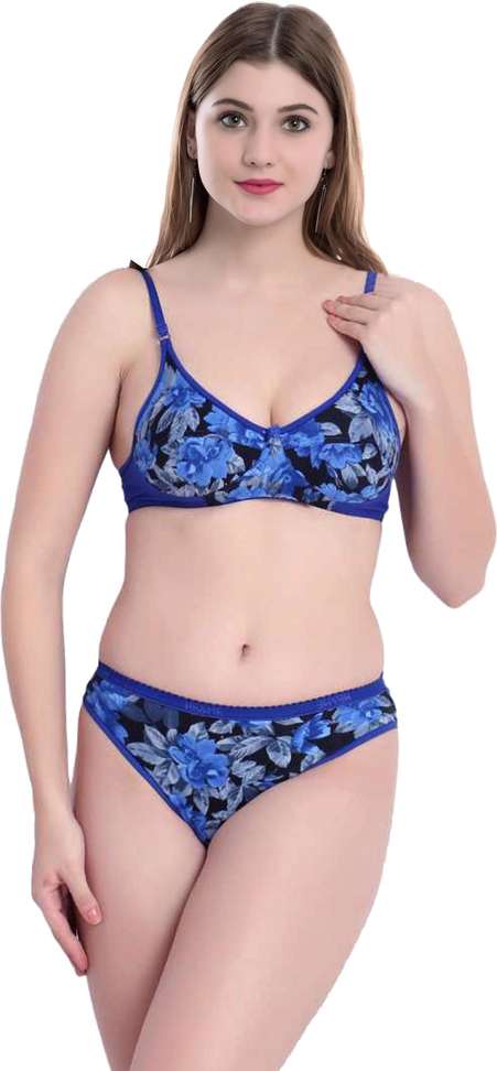 Sufiyana Ámour's Sexy Red and Blue Floral Print Lingerie Set