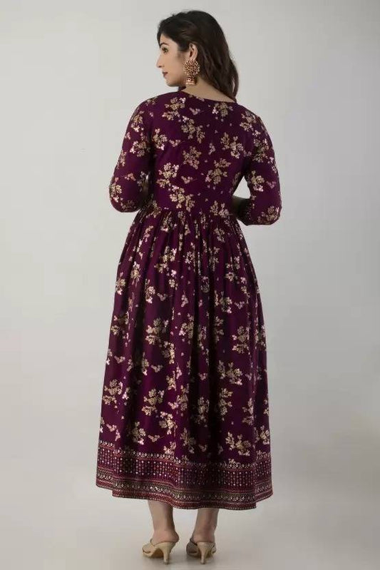 Sufiyana Ámour's Maroon Rayon Gown for Females