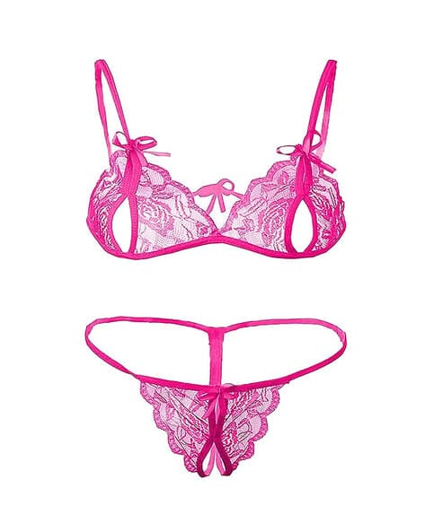 Sufiyana Ámour's Sexy Light Pink Lace Babydoll Lingerie Set