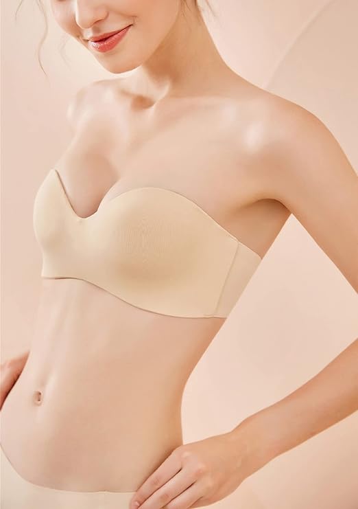 Sufiyana Ámour's Beige Strapless Push-Up Bra for Females