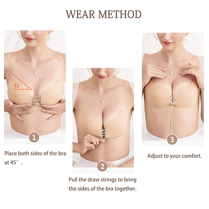 Sufiyana Ámour's Black and Nude Stick-On Push-Up Silicone Bra Set