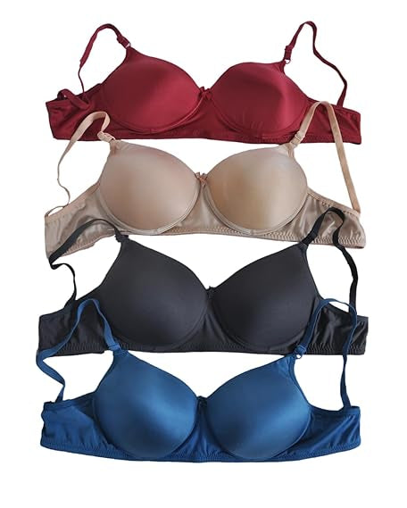 Sufiyana Ámour's Padded Everyday Bra Set in Maroon, Nude, Black, and Blue