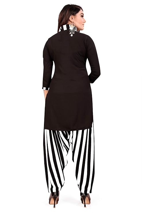 Sufiyana Ámour's Black & White Striped Suit Material for Females
