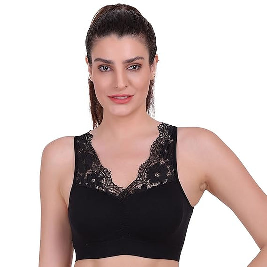 Sufiyana Ámour's Black Full Coverage Bralette for Females
