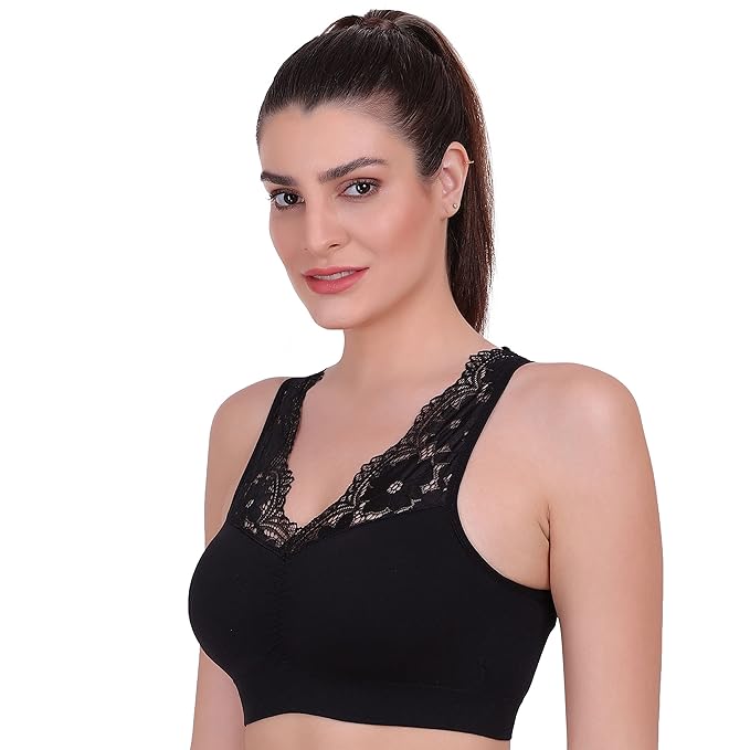 Sufiyana Ámour's Black Full Coverage Bralette for Females