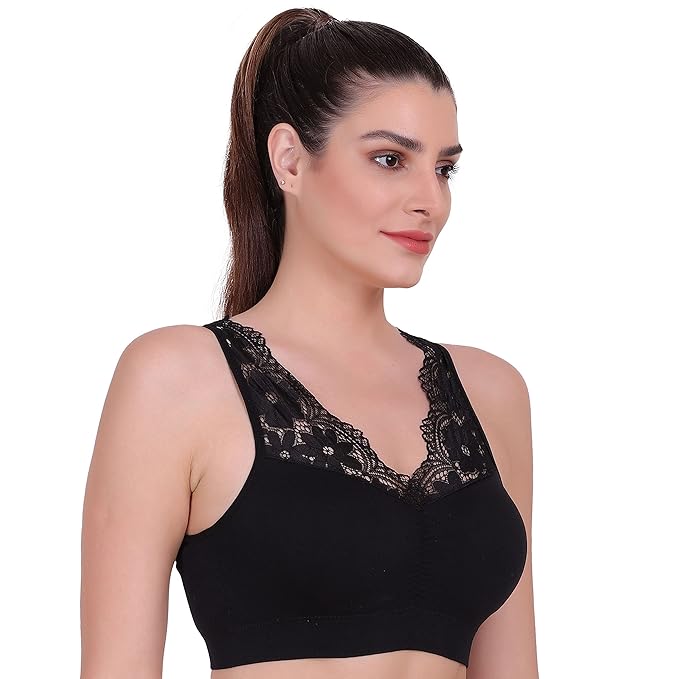 Sufiyana Ámour's Black Full Coverage Bralette for Females
