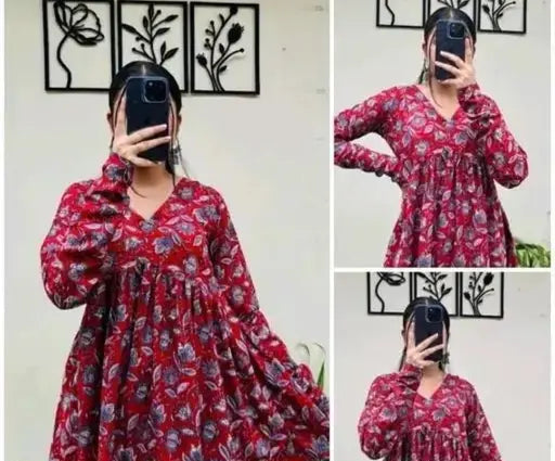 Sufiyana Ámour's Trendy V-Neck Maroon Printed Top