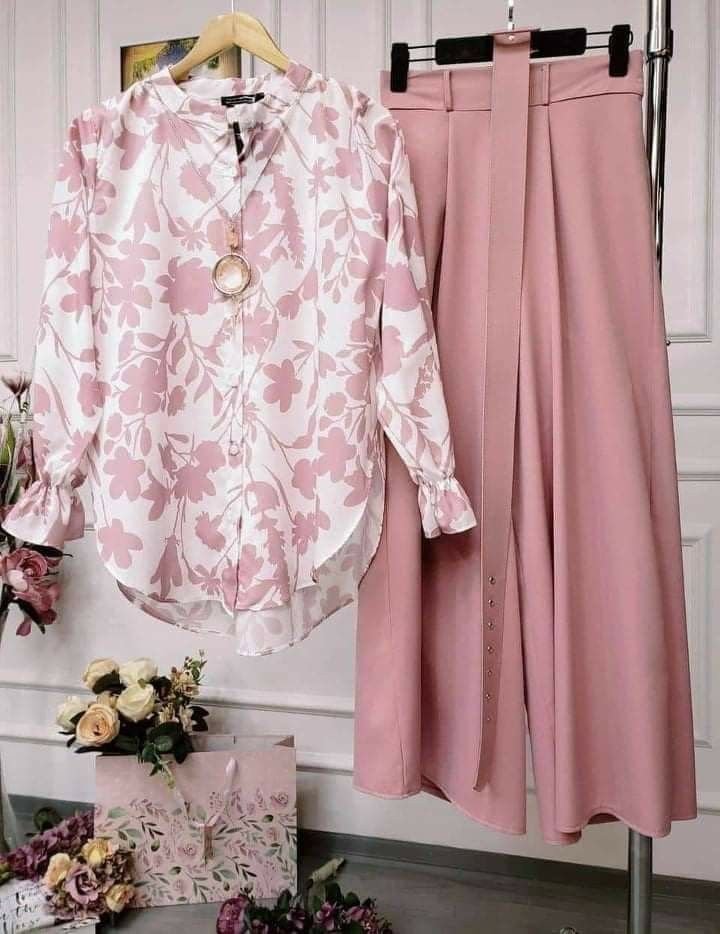 Sufiyana Ámour's Pink Stylish Pant With Top Set For Women