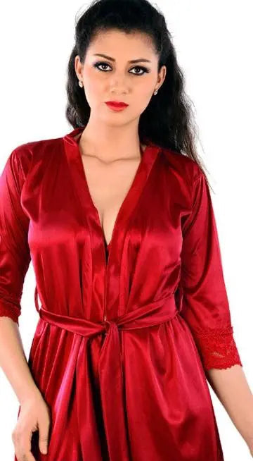 Sufiyana Ámour's Trendy Women's Satin Lingerie Set with Robe