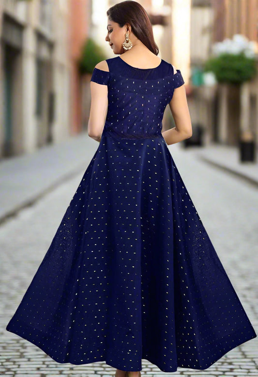 Sufiyana Ámour's Navy Blue Satin Gown for Females