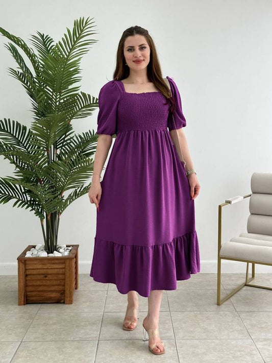 Sufiyana Ámour's Rich Purple Cotton Dress for Females