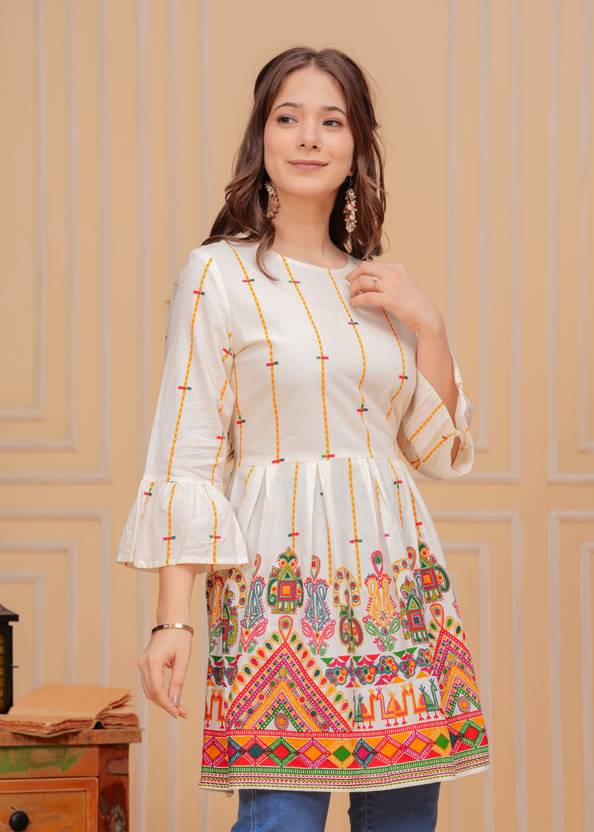 Sufiyana Ámour's Floral Printed Short Kurti for Females