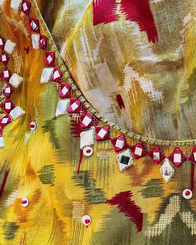 Sufiyana Ámour's Mustard Yellow Floral Print Rayon Gown for Women