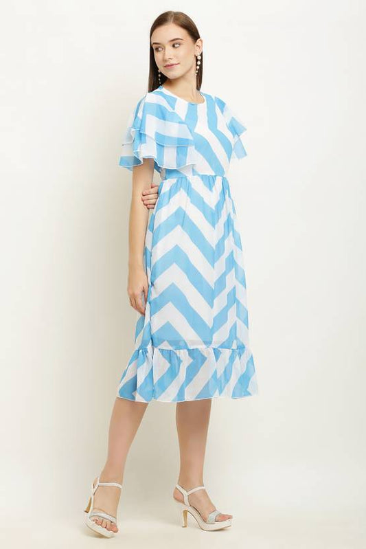 Sufiyana Ámour's Zigzag Printed Georgette Midi Dress