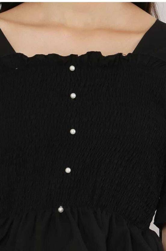 Sufiyana Ámour's Solid Crepe Crop Top Set