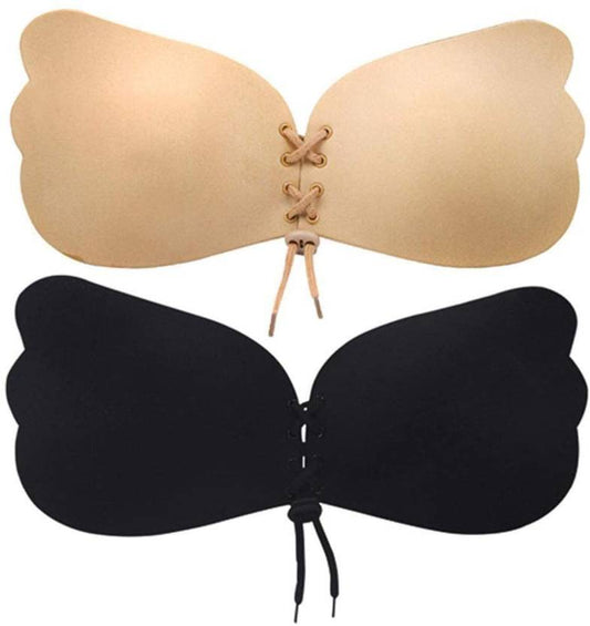 Sufiyana Ámour's Black and Nude Stick-On Push-Up Silicone Bra Set