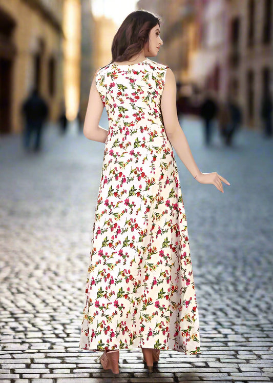 Sufiyana Ámour's White Crepe Maxi Dress for Females