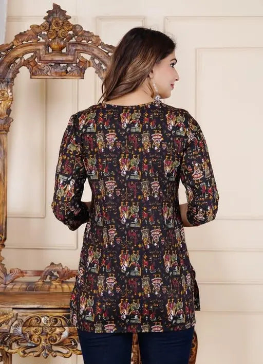 Sufiyana Ámour's Rajasthani Floral Printed Short Kurti