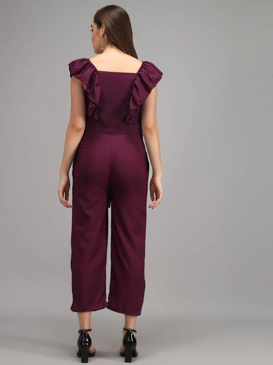Sufiyana Ámour's Deep Plum Crepe Jumpsuit