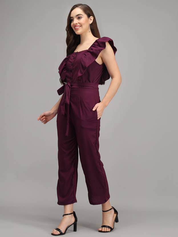 Sufiyana Ámour's Deep Plum Crepe Jumpsuit