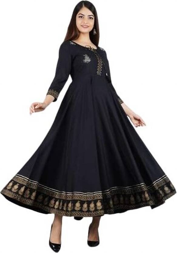 Sufiyana Ámour's Royal Black Anarkali Kurta for Females