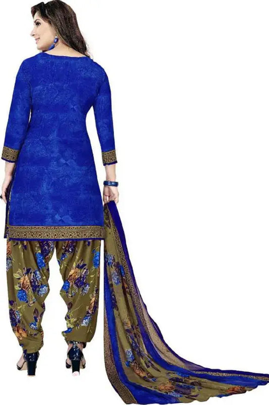 Sufiyana Ámour's Blue & Olive Green Printed Salwar Suit Material for Females