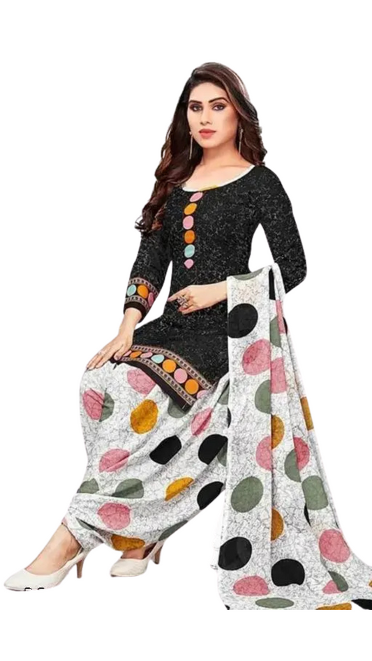 Sufiyana Ámour's Black & White Polka Dot Suit Material for Females