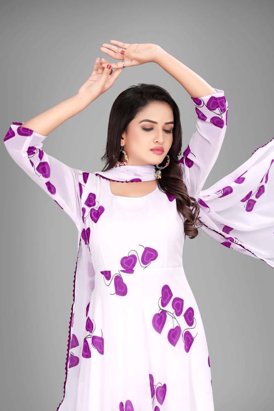 Sufiyana Ámour's Floral Printed Georgette Western Dress with Dupatta