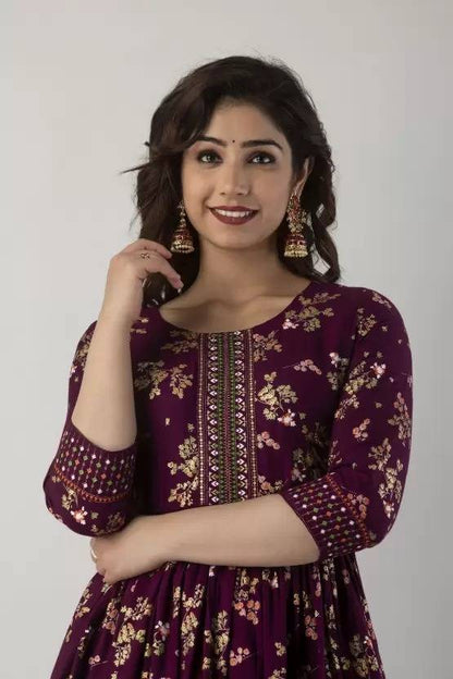 Sufiyana Ámour's Maroon Rayon Gown for Females