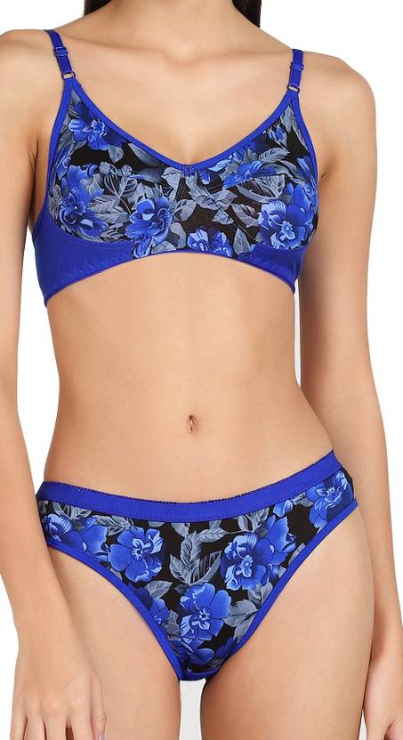 Sufiyana Ámour's Sexy Red and Blue Floral Print Lingerie Set