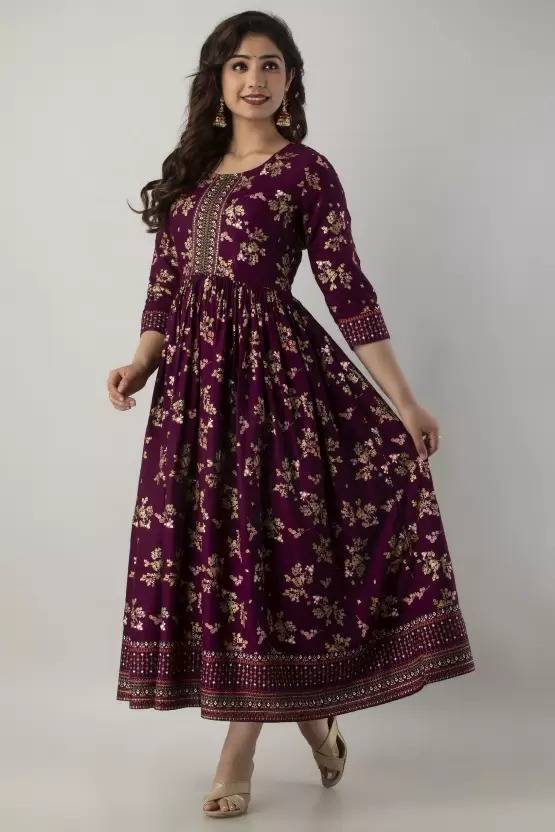 Sufiyana Ámour's Maroon Rayon Gown for Females
