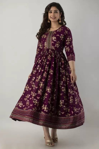Sufiyana Ámour's Maroon Rayon Gown for Females