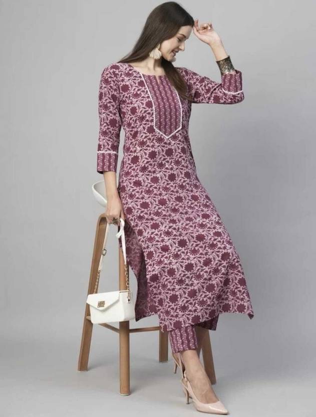 Sufiyana Ámour's Rich Magenta Cotton Kurta Set