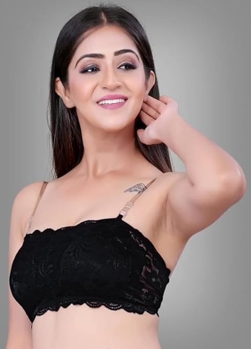 Sufiyana Ámour's Black Lace Bandeau Bra for Females