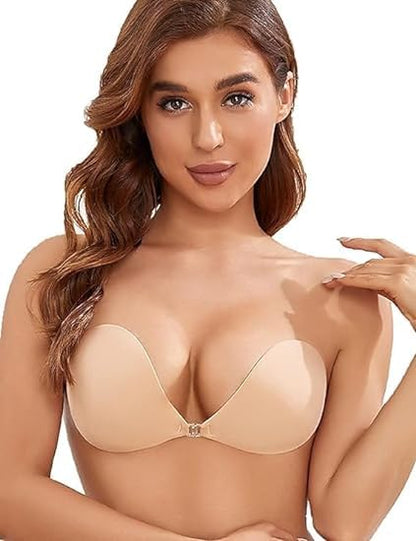 Sufiyana Ámour's Beige Invisible Sexy Adhesive Bra for Females