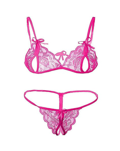Sufiyana Ámour's Sexy Light Pink Lace Babydoll Lingerie Set