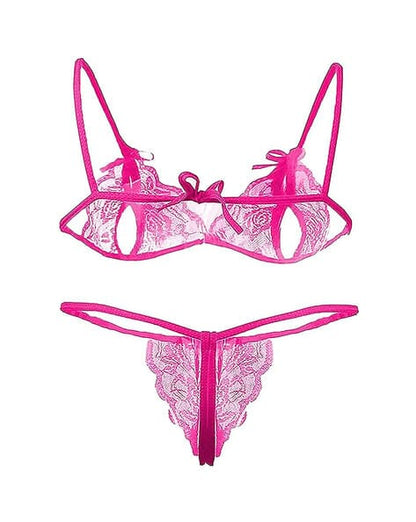 Sufiyana Ámour's Sexy Light Pink Lace Babydoll Lingerie Set