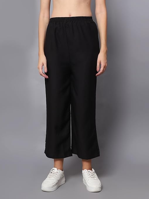 Chic Crepe Black Two-Piece Jumpsuit Set: Top and Pants Ensemble