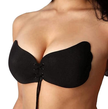 Sufiyana Ámour's Black and Nude Stick-On Push-Up Silicone Bra Set