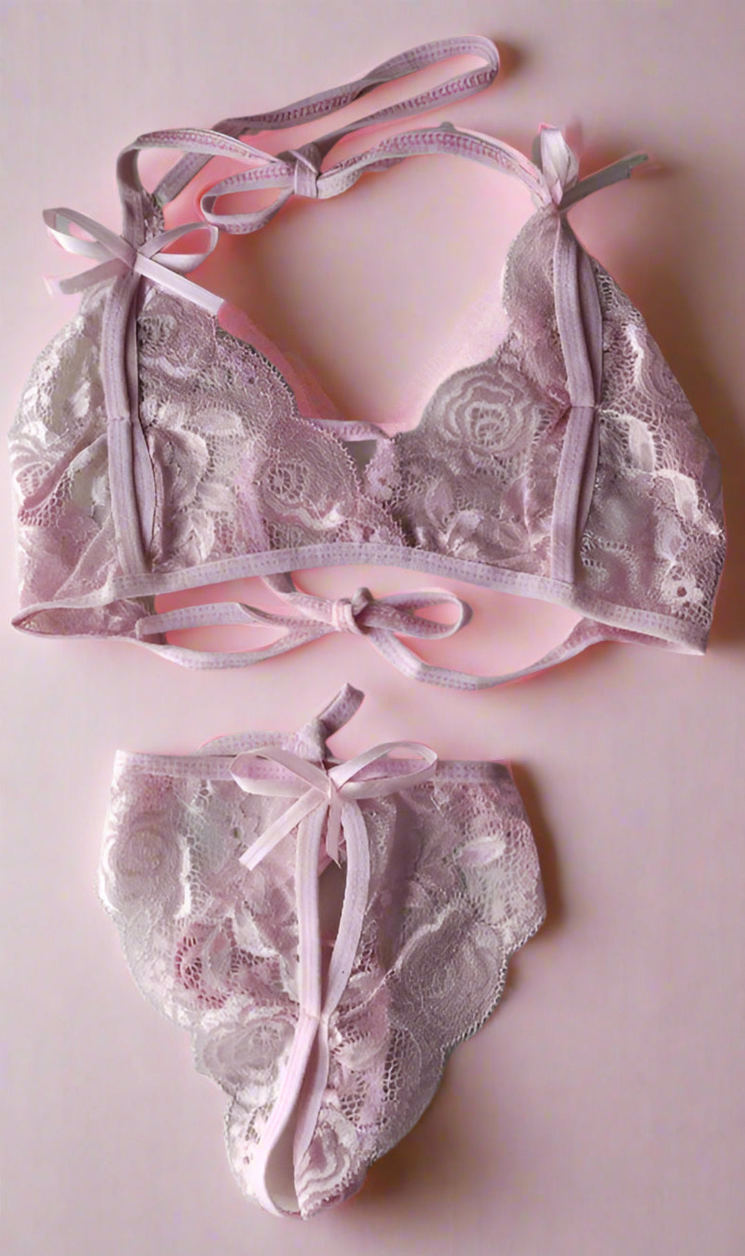 Sufiyana Ámour's Sexy Light Pink Lace Babydoll Lingerie Set
