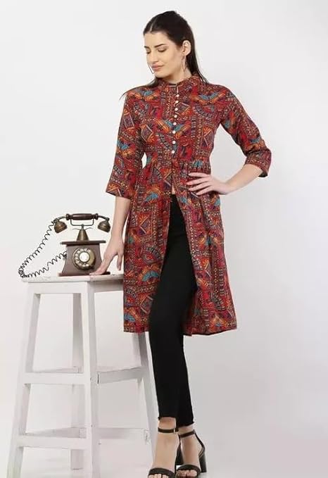 Sufiyana Ámour's Multicolored Crepe Top for Females
