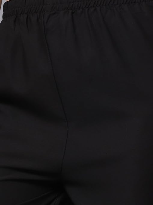 Chic Crepe Black Two-Piece Jumpsuit Set: Top and Pants Ensemble