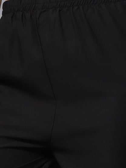 Chic Crepe Black Two-Piece Jumpsuit Set: Top and Pants Ensemble