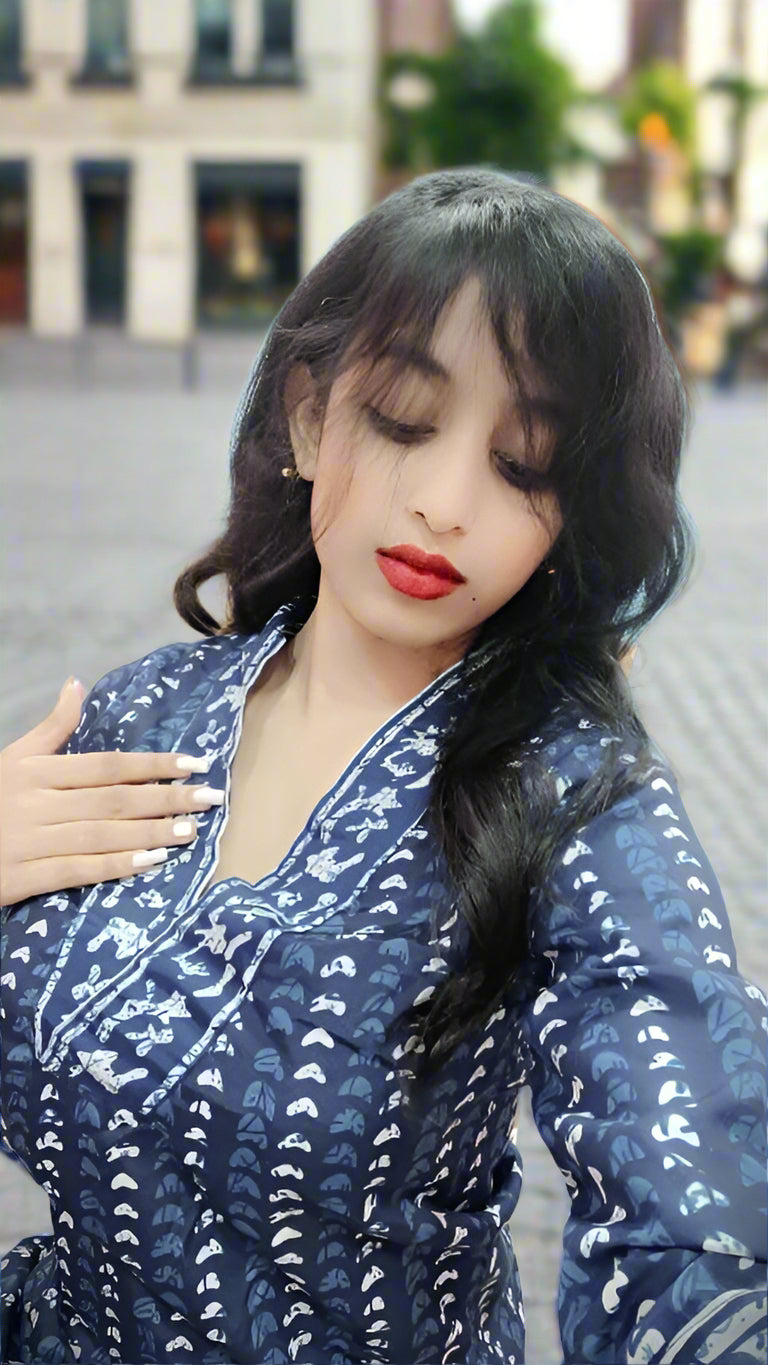 Sufiyana Ámour's Navy Blue Viscose Rayon Kurta Set