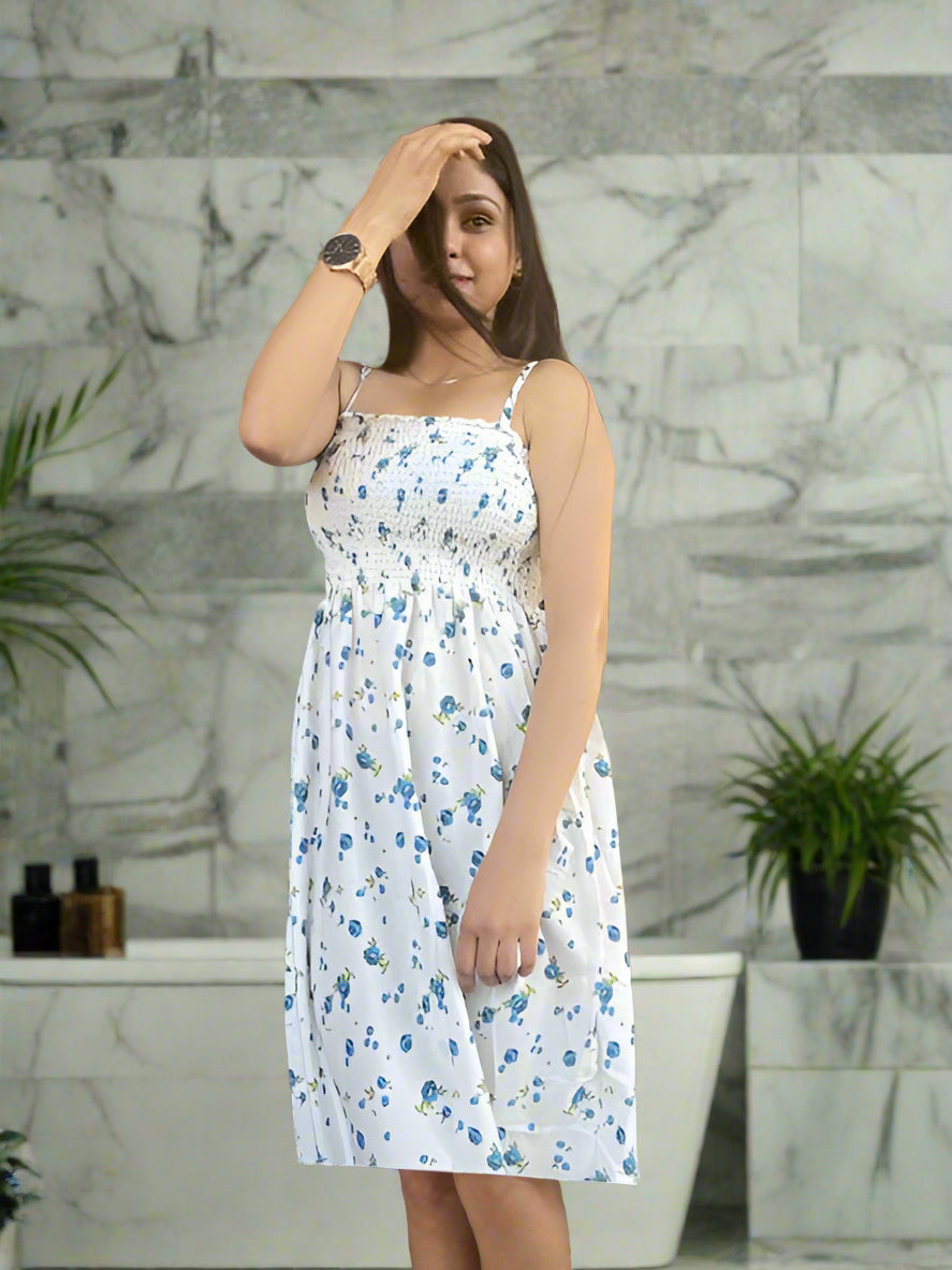 Sufiyana Ámour's White Floral Crepe Dress for Females