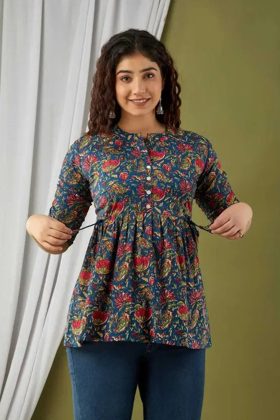 Sufiyana Ámour's Crisp White Printed Cotton Shirt