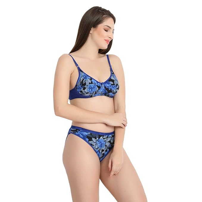 Sufiyana Ámour's Sexy Red and Blue Floral Print Lingerie Set
